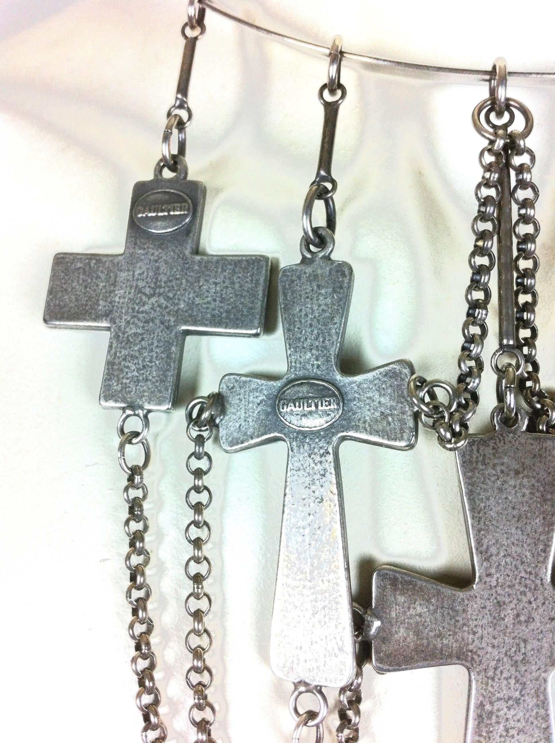 Jean Paul Gaultier Sacred Heart and Crosses Collar 2