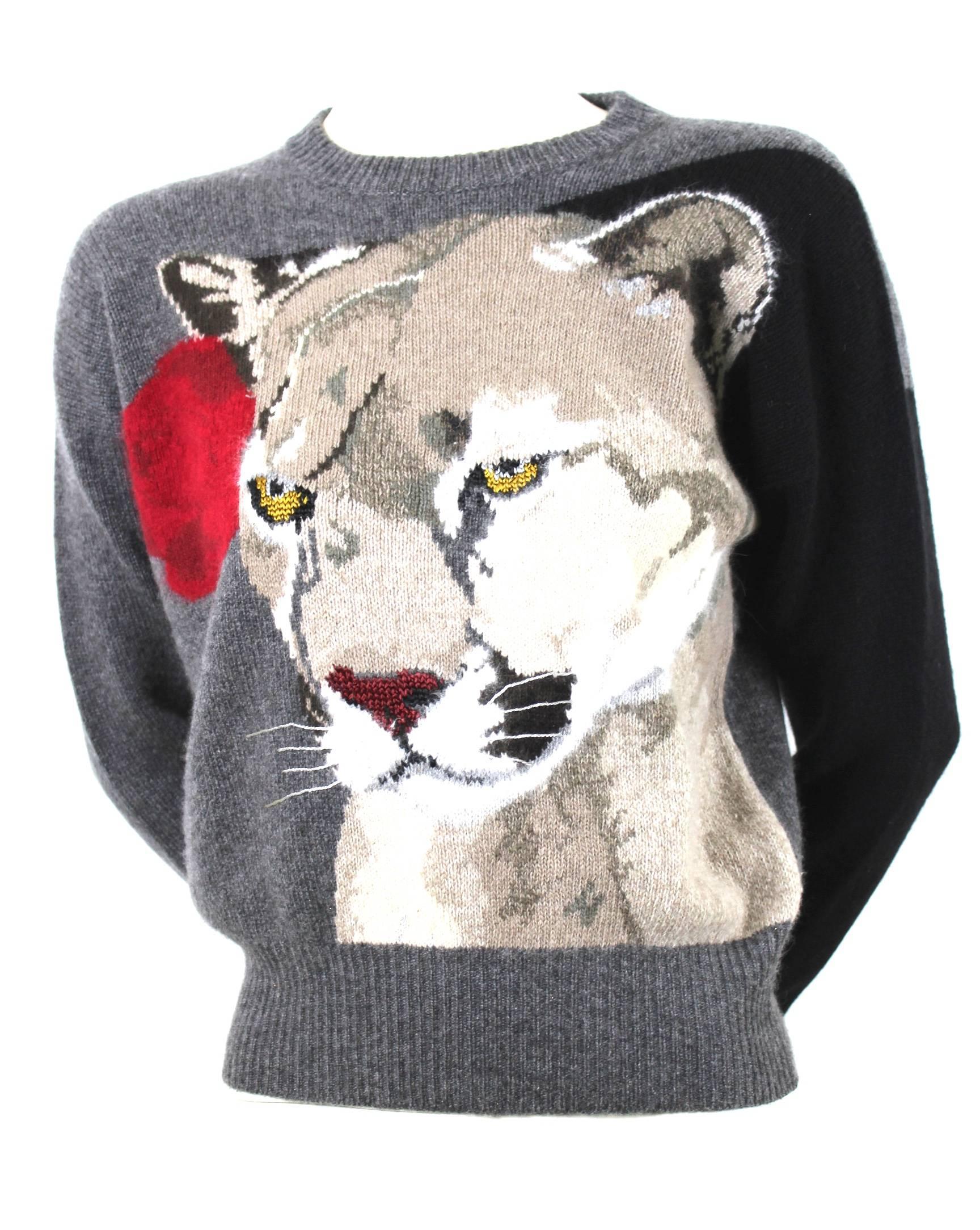 Krizia Maglia Cashmere Animal Series Sweater In Excellent Condition In Bath, GB