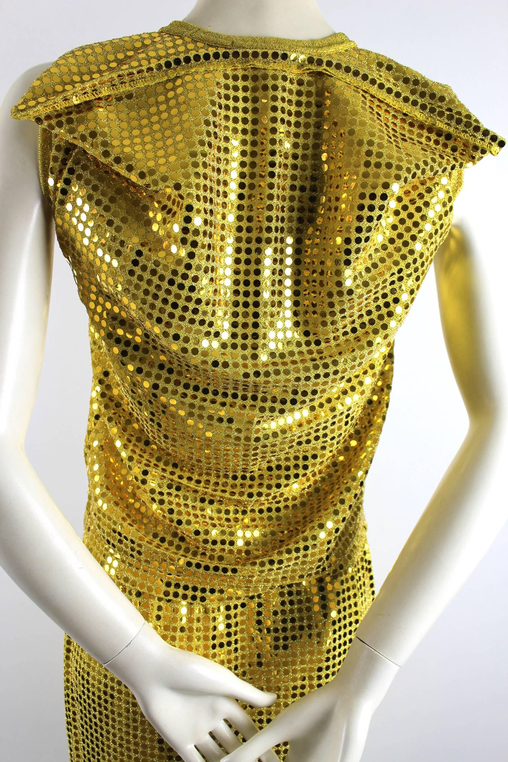Comme des Garcons AD 2007 Gold Sequin Flat Top and Skirt 3