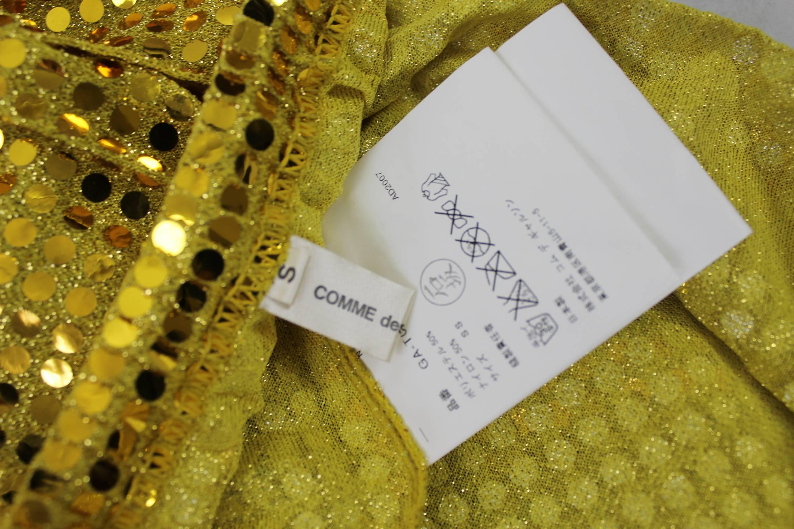 Comme des Garcons AD 2007 Gold Sequin Flat Top and Skirt 4