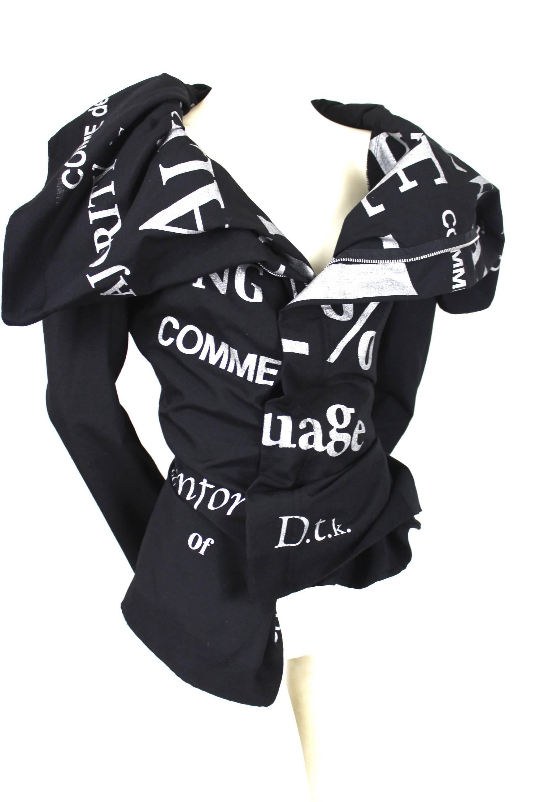 Women's Comme des Garcons Black and Silver Jacket AD 2003