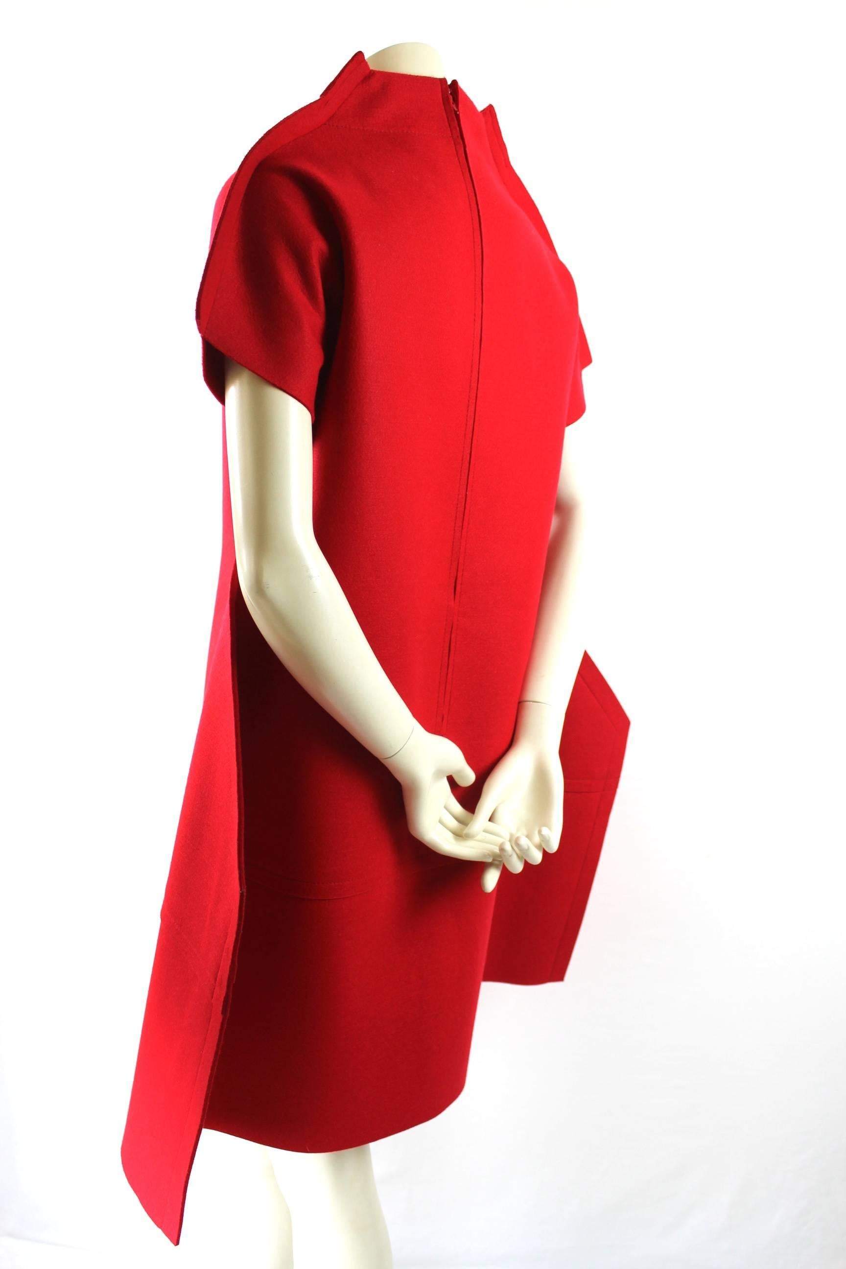 Comme des Garcons AD 2012 Wool Felt Flat Pack 2-D Dress In Excellent Condition In Bath, GB