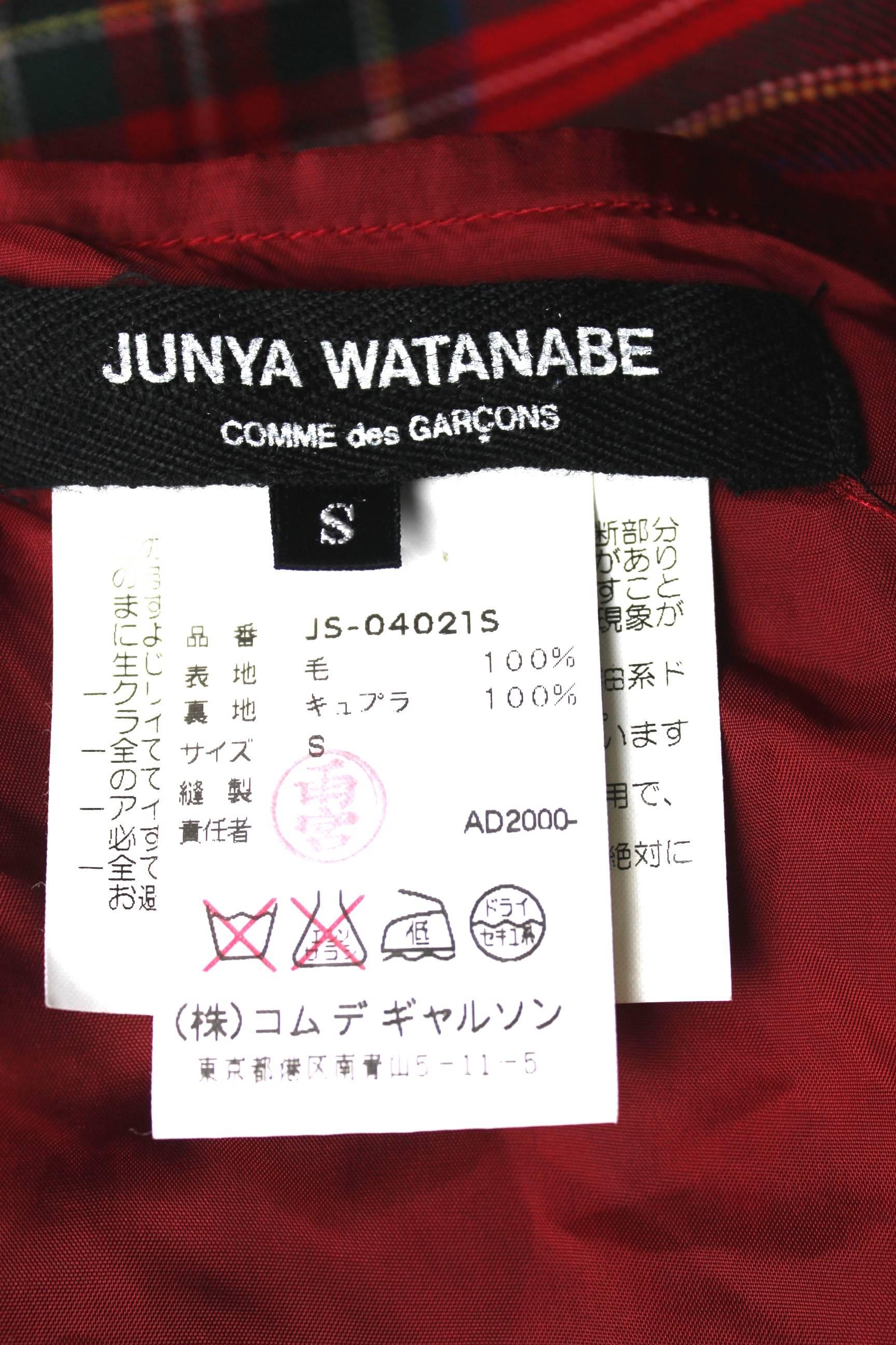 Junya Watanabe AD 2000 Shredded Tartan Skirt 4