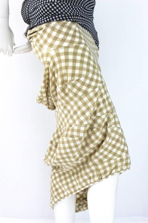 COMME des GARCONS 97Stainless Steel Nylon Gingham check variation skirt Body Meets GS-10004M blue M