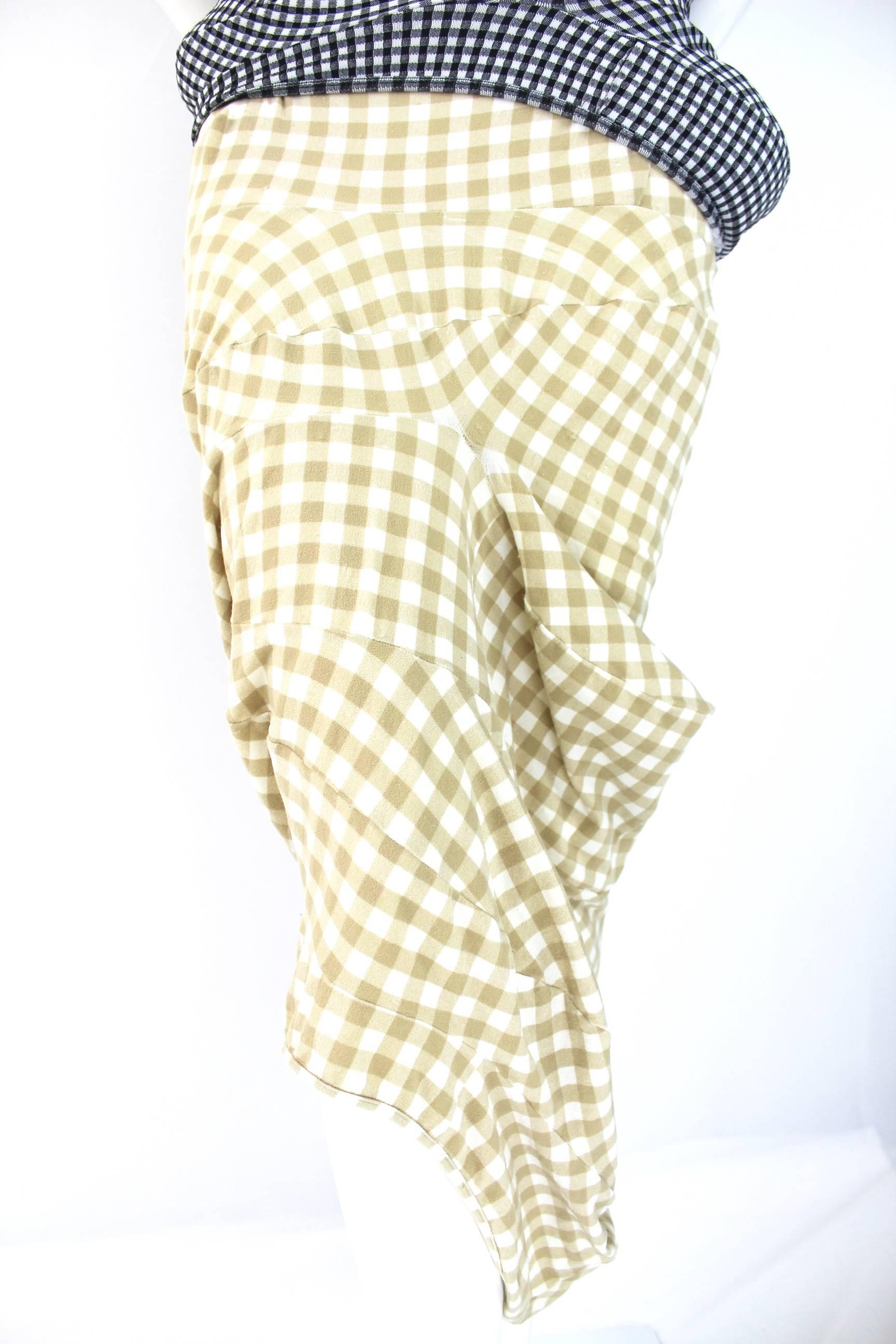 Comme des Garcons AD 1996 'Body Meets Dress' Gingham Skirt In Excellent Condition In Bath, GB