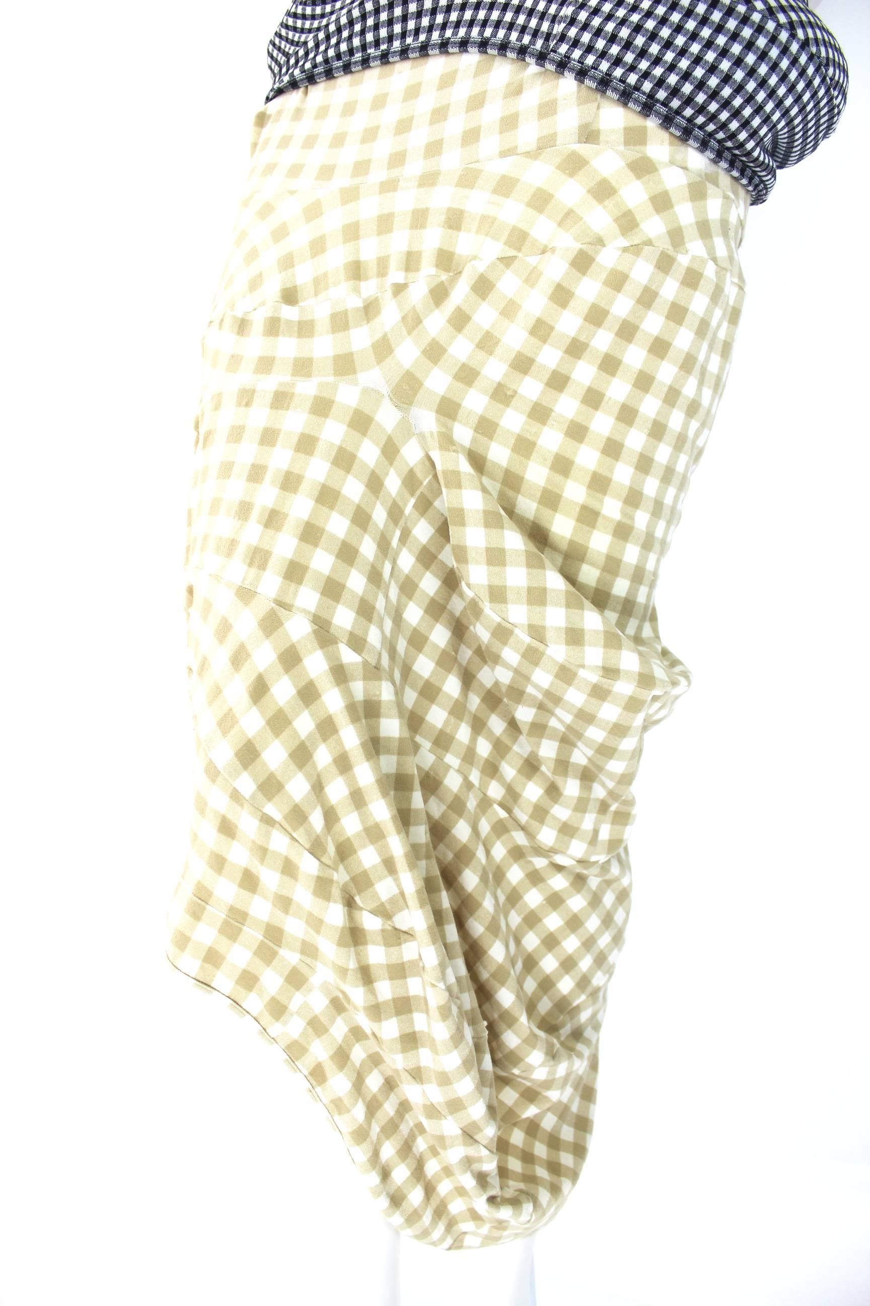Comme des Garcons AD 1996 'Body Meets Dress' Gingham Skirt 1