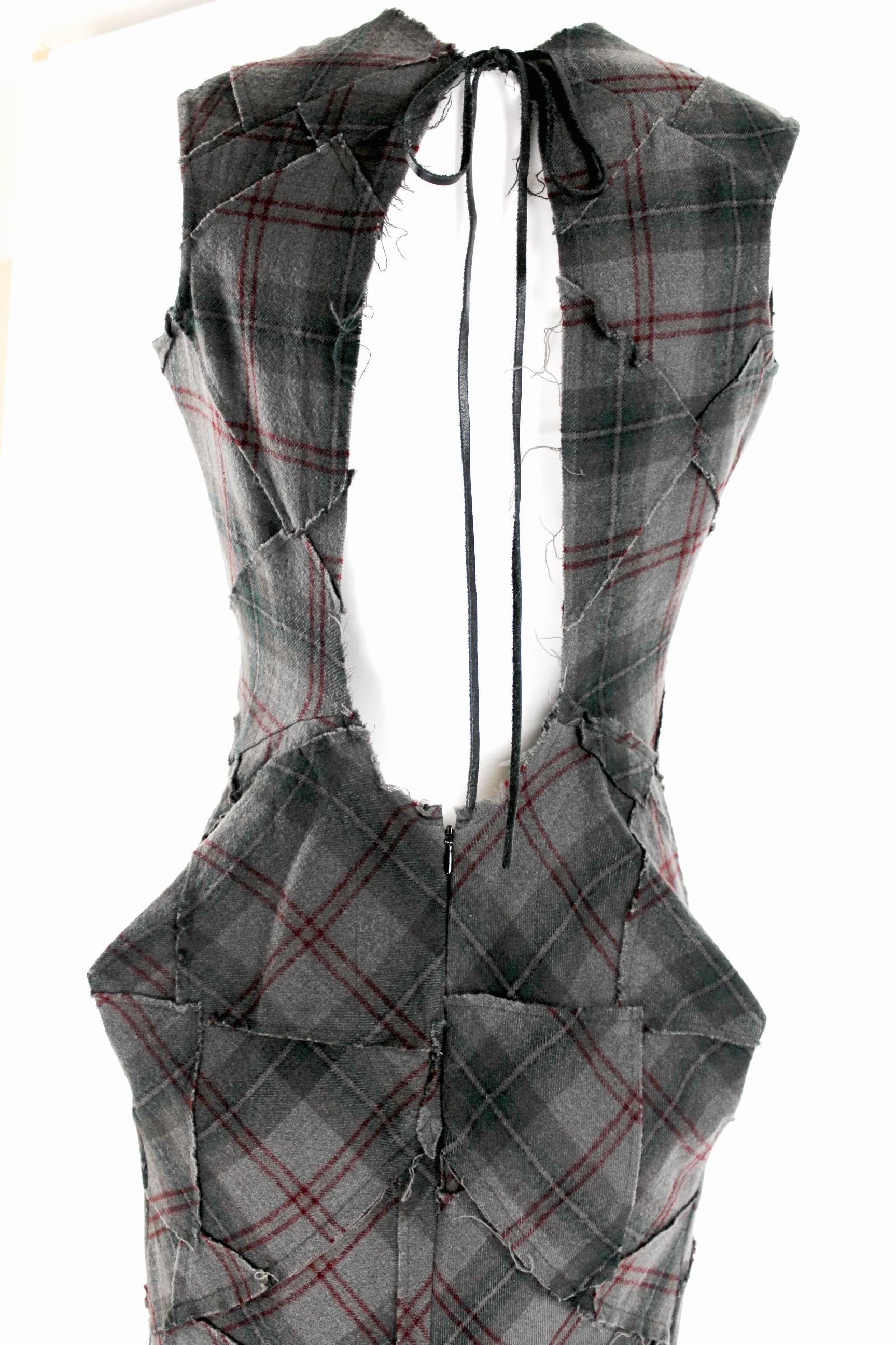 Women's Junya Watanabe Comme des Garcons AD 2002 Tartan Patchwork Dress