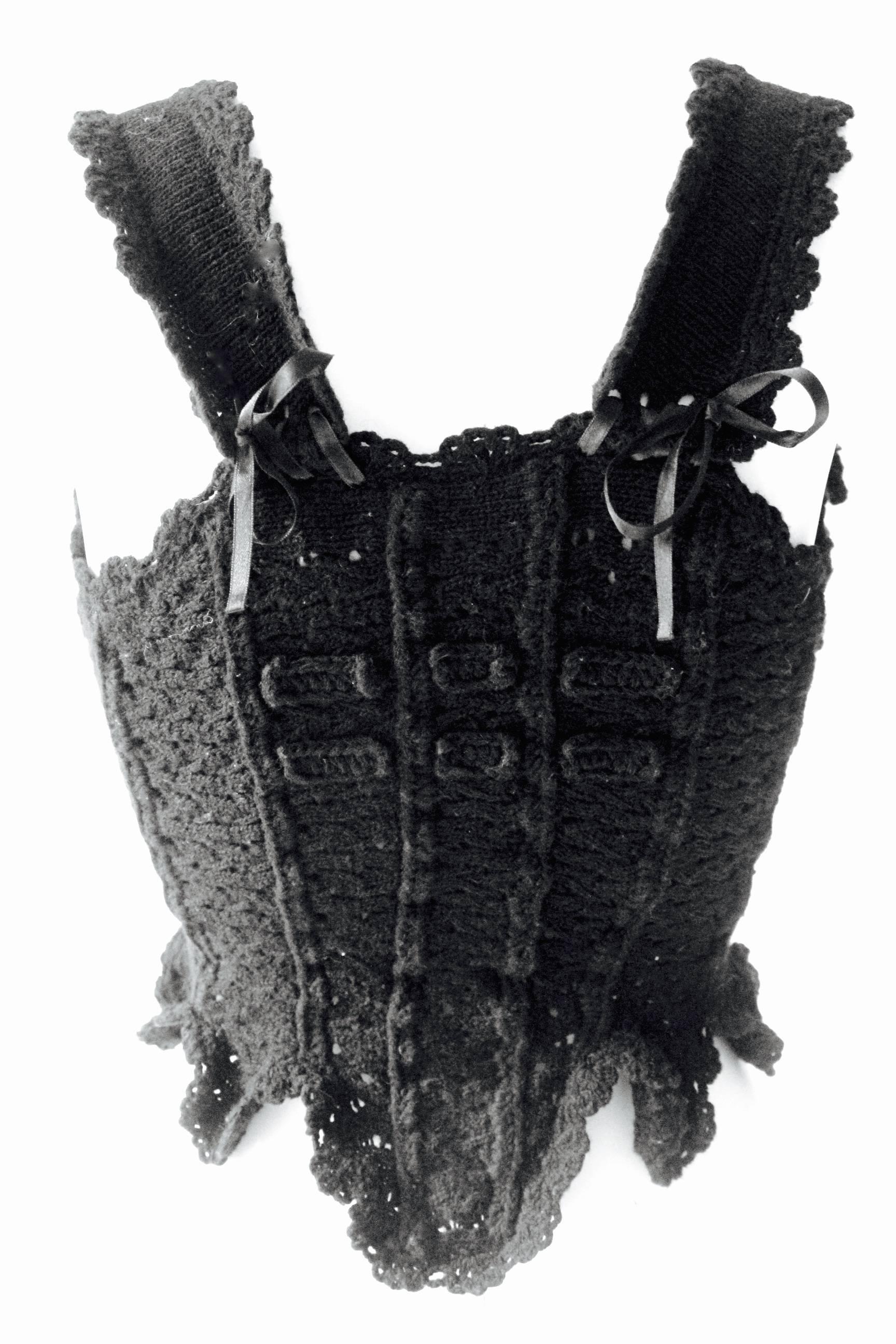 Gray Tao Comme des Garcons 2006 Wool Knitted Corset
