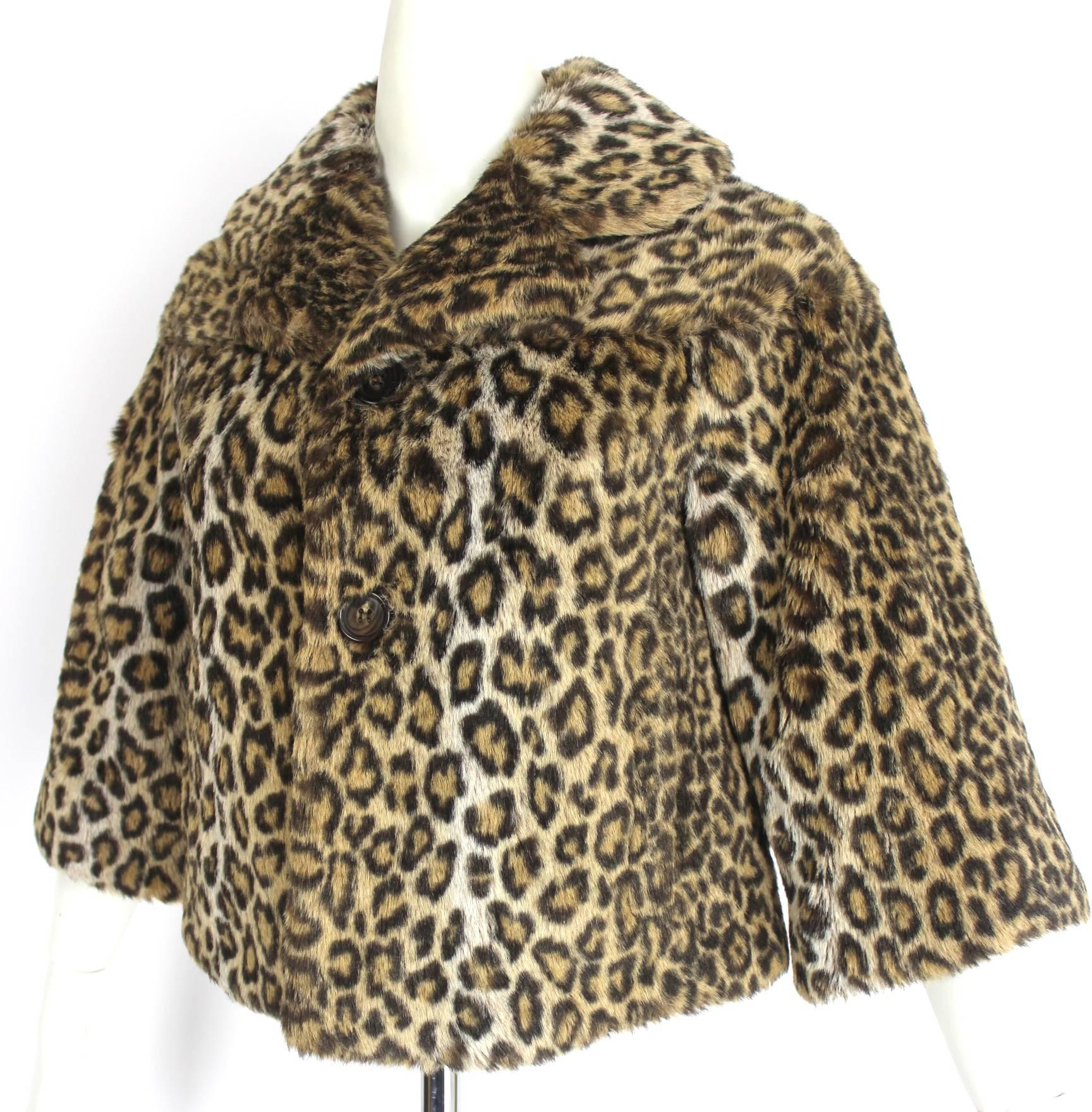 Junya Watanabe AD 2008 Faux Fur Cropped 3/4 Sleeve Swing Jacket In Excellent Condition In Bath, GB