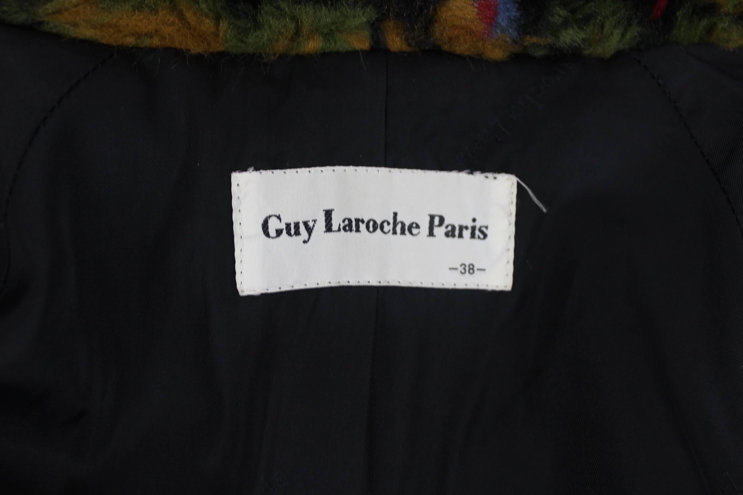 Guy Laroche 1980s Faux Fur Tapestry Design Coat 5
