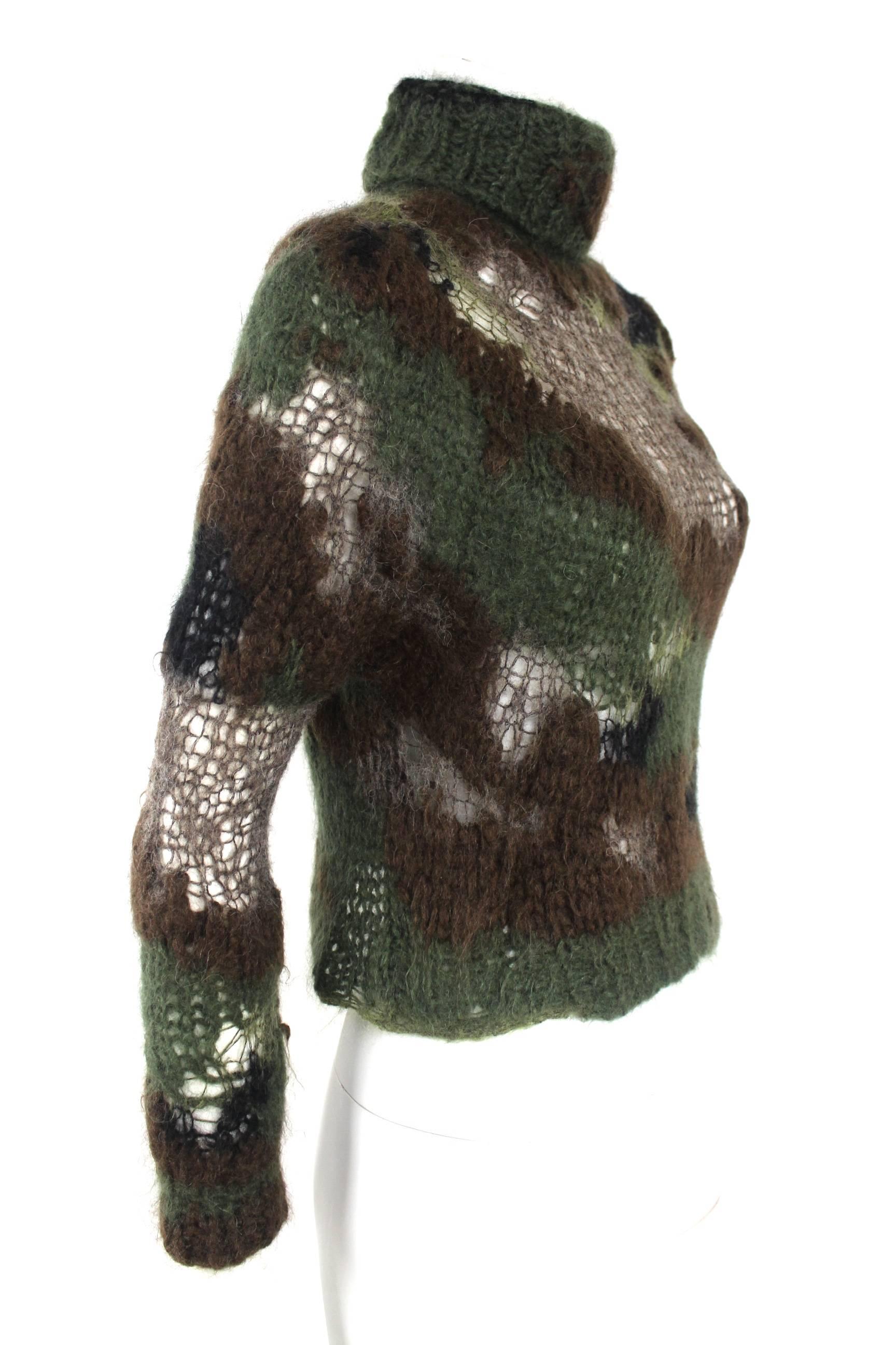 Junya Watanabe 2006 Collection Runway Military Camouflage Mohair Runway Sweater  In Excellent Condition In Bath, GB
