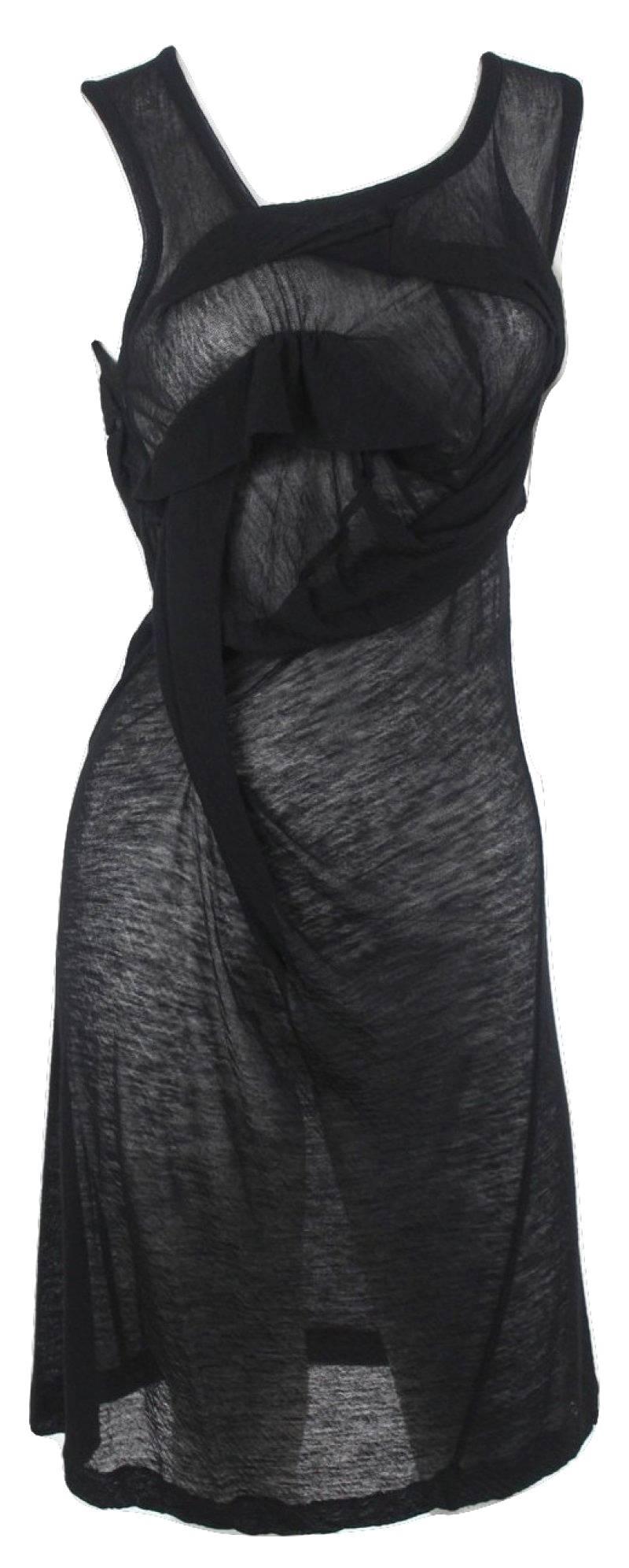 Black Comme des Garcons 1995 Collection Wool Dress
