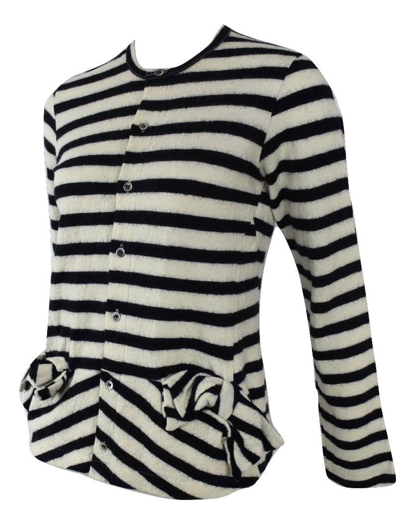 Junya Watanabe Striped Bow Decoration Cardigan
2003 Collection
No size label
Excellent condition