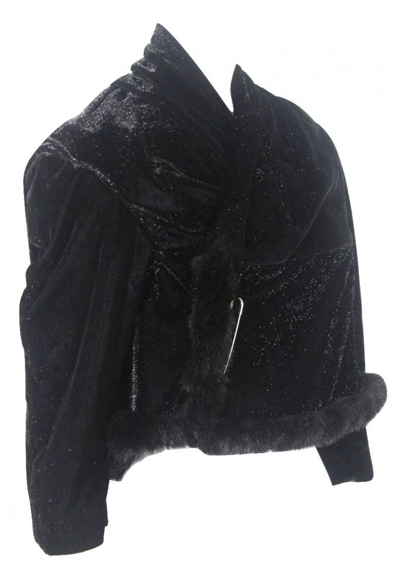 Women's Comme des Garcons 1999 Collection Glittery Velvet Bolero Jacket