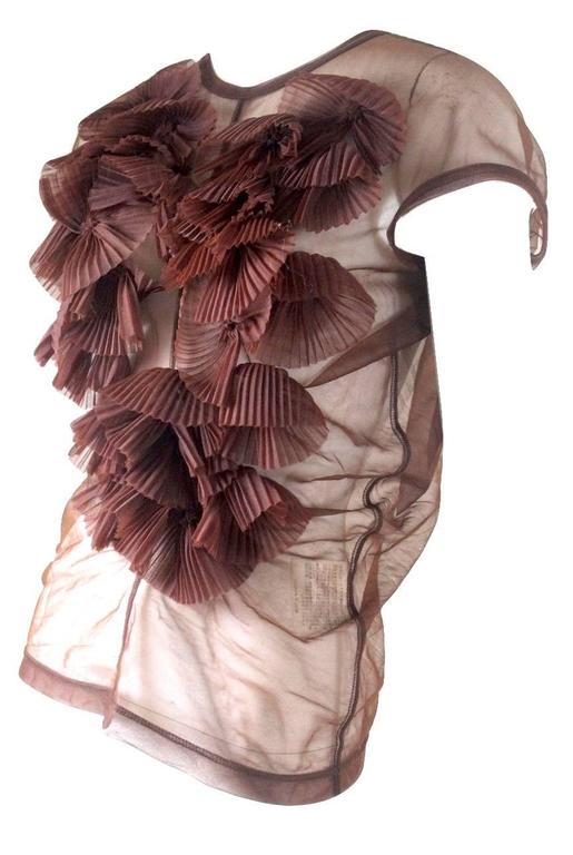 Comme des Garcons 1990 Collection Pleated Flower Design Top at 1stDibs