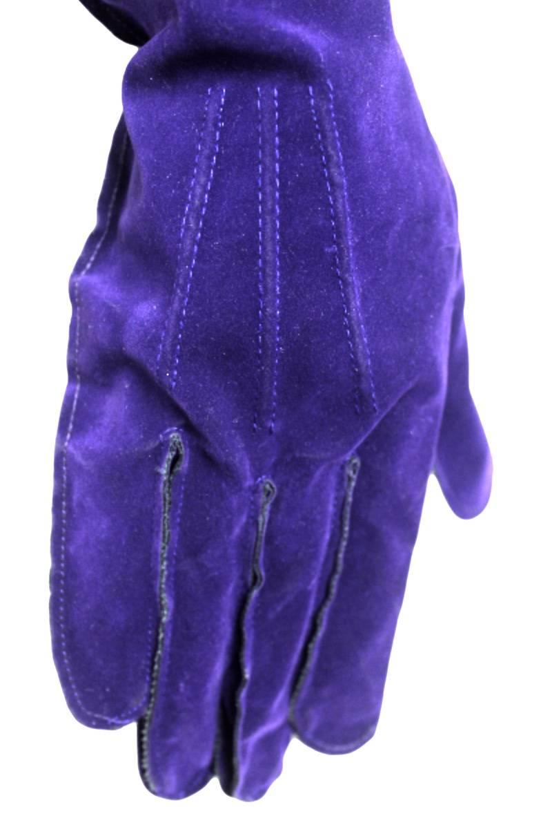 Purple Rare Comme des Garcons Fall 1996 Sample Labelled Moleskine Gloves 