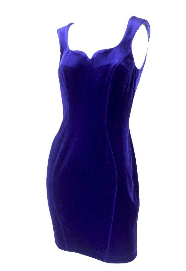 Thierry Mugler Velvet Two Piece Cocktail Dress and Cropped Jacket For ...