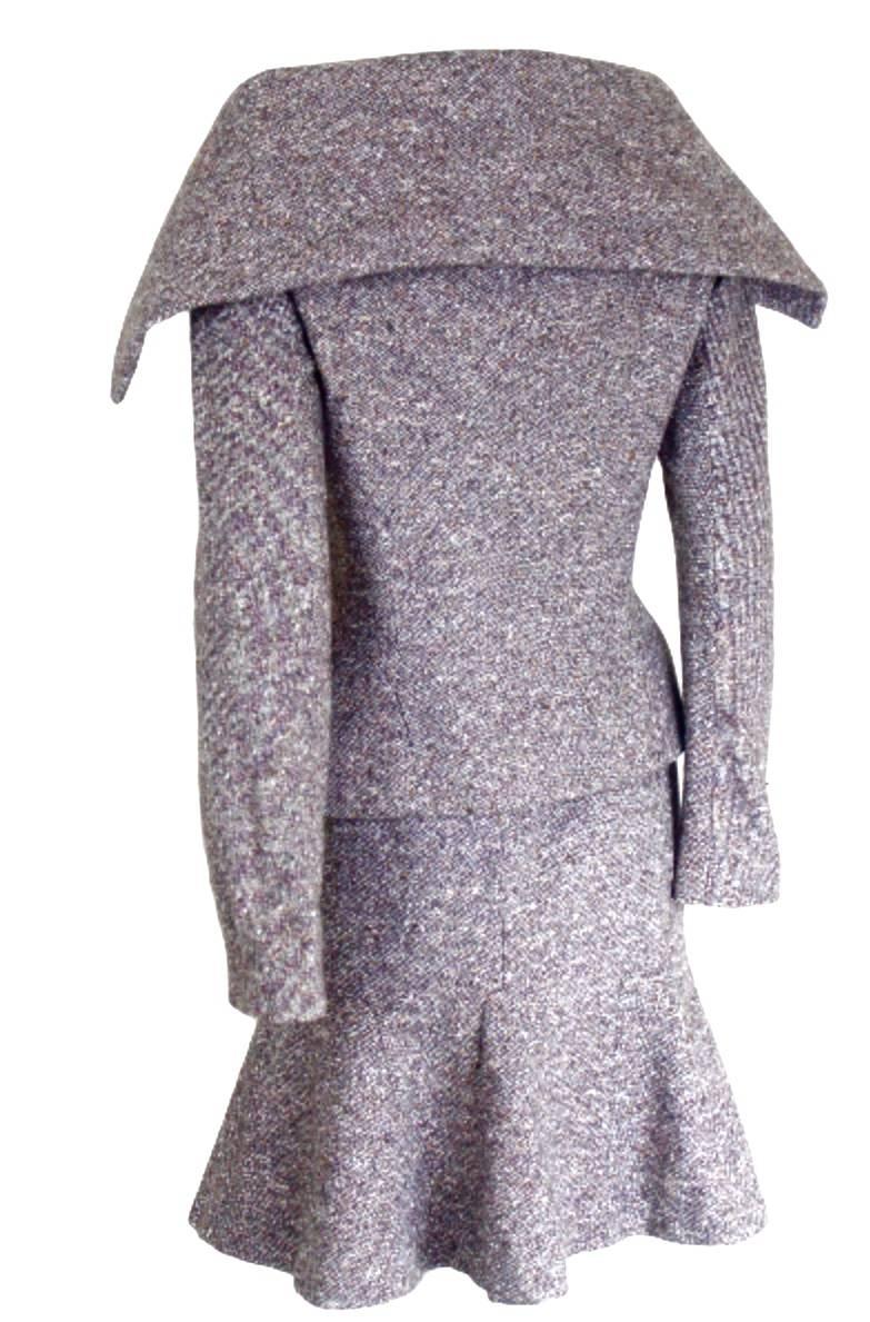 Gray Alexander McQueen 2004 Collection Skirt Suit 