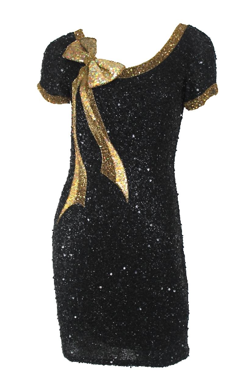 Riazee Boutique by Naeem Khan 1980s Beaded Dress In Good Condition For Sale In Bath, GB