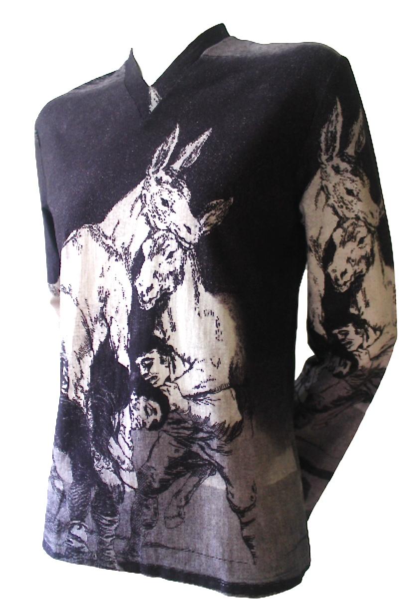 Alexander McQueen Early 1990's Goya Print T-shirt at 1stDibs