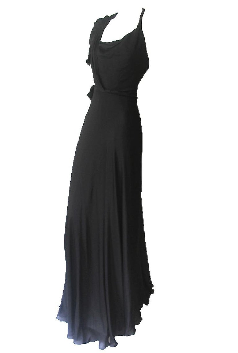 Vionnet Bias Black Silk Dress Unworn For Sale at 1stdibs