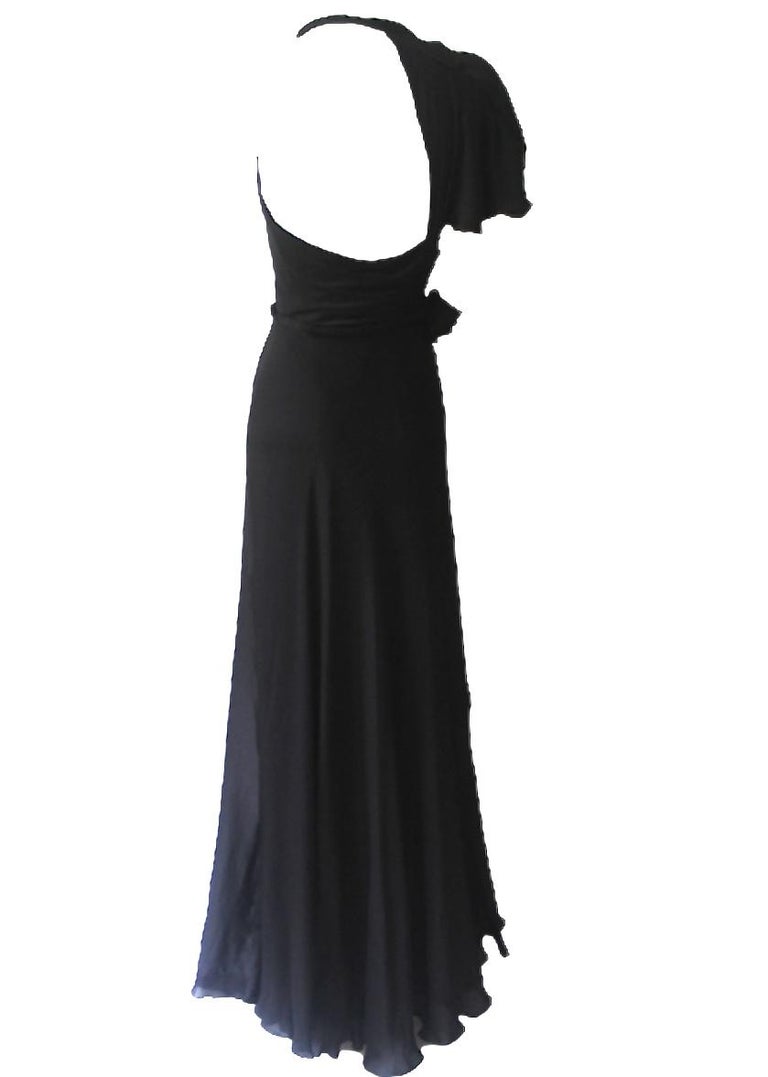 Vionnet Bias Black Silk Dress Unworn For Sale at 1stdibs