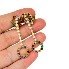 Vintage-Ohrclips mit Strasssteinen in Goldoptik im Designer-Stil