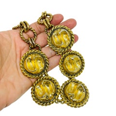 EDOUARD RAMBAUD PARIS signed vintage huge chunky designer runway necklace