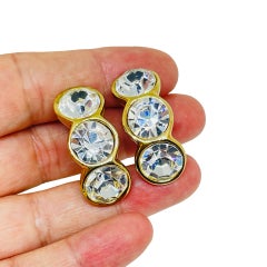 Orecchini a clip firmati SWAROVS SAL con cristalli vintage placcati in oro