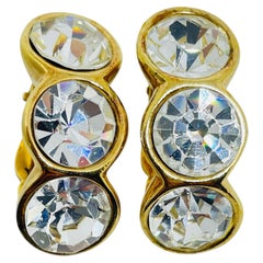 Orecchini a clip firmati SWAROVS SAL con cristalli vintage placcati in oro