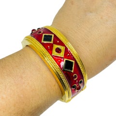 EDGAR BEREBI limited edition signed vintage enamel bangle designer bracelet