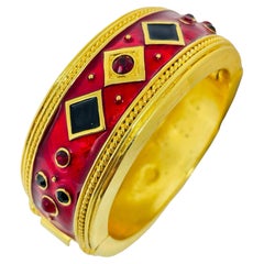 EDGAR BEREBI limited edition signed vintage enamel bangle designer bracelet