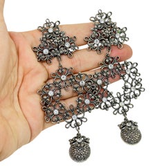 BARRERA for AVON signed vintage huge rhinestones designer clip on earrings