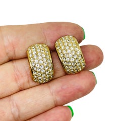 CHRISTIAN DIOR signed vintage gold plated crystals designer pierced earrings