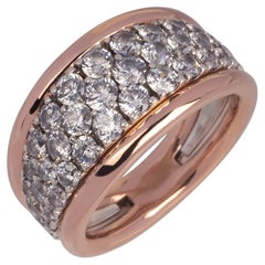 2.0 Carats Diamond Pavé Two-Tone White and Rose Gold Interchangeable Ring