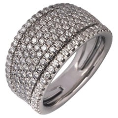 1.6 Carat Diamond Pavé White Gold Interchangeable Two Piece Ring