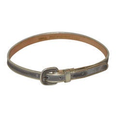 Yves Saint Laurent "Russian Collection" Gray with Metallic Gold Belt