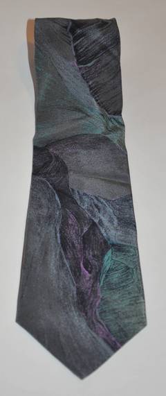 Vintage Papillon Men
s "Aqua" Print Silk Tie