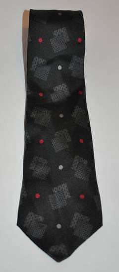 Valentino Men's Black & Red Print Silk Tie
