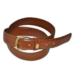 Yves Saint Laurent Tan Calfskin with Gold Hardware Leather Belt