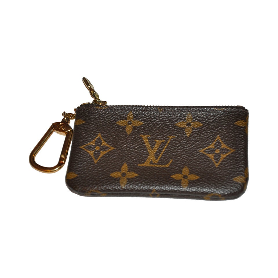 Louis Vuitton Signature Monogram Zippered Change Purse with Key Chain