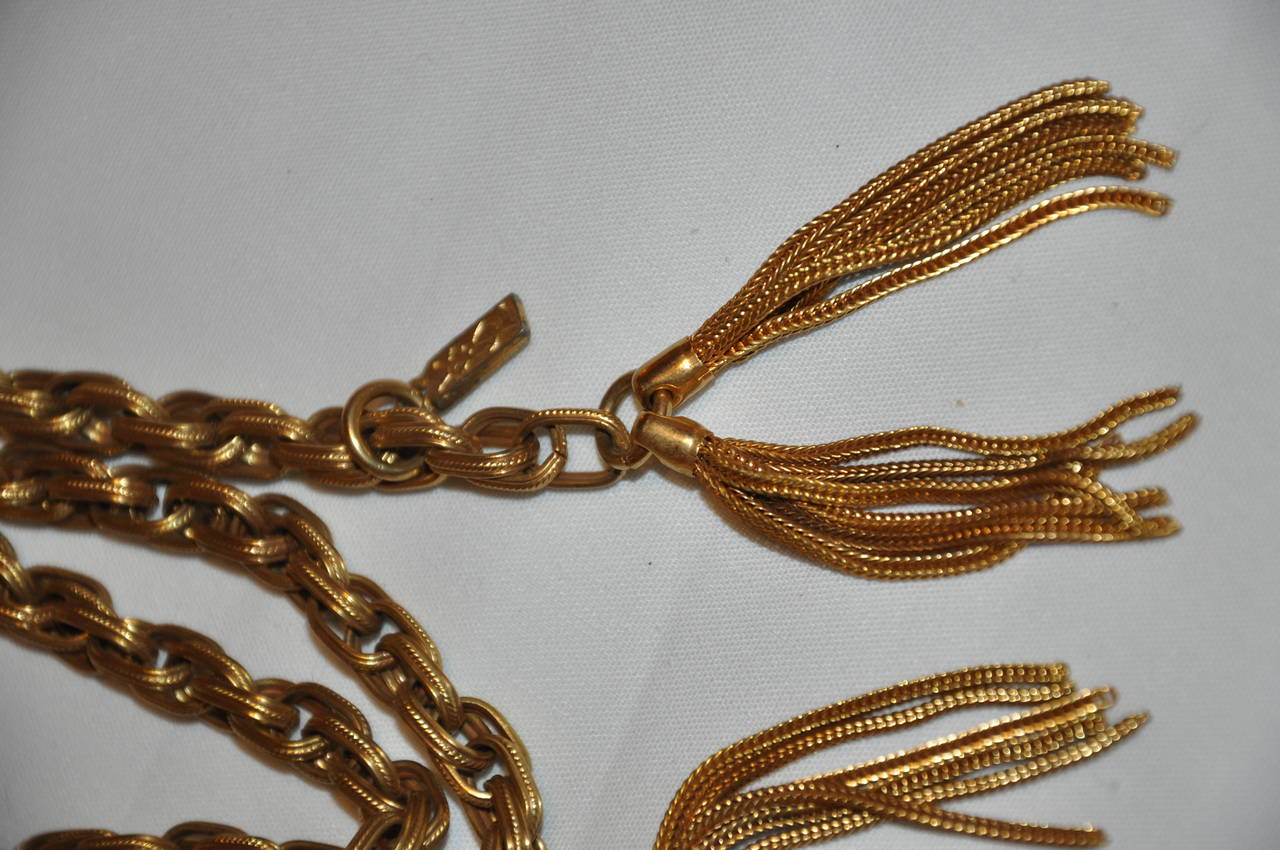 ysl chain belt with tassel