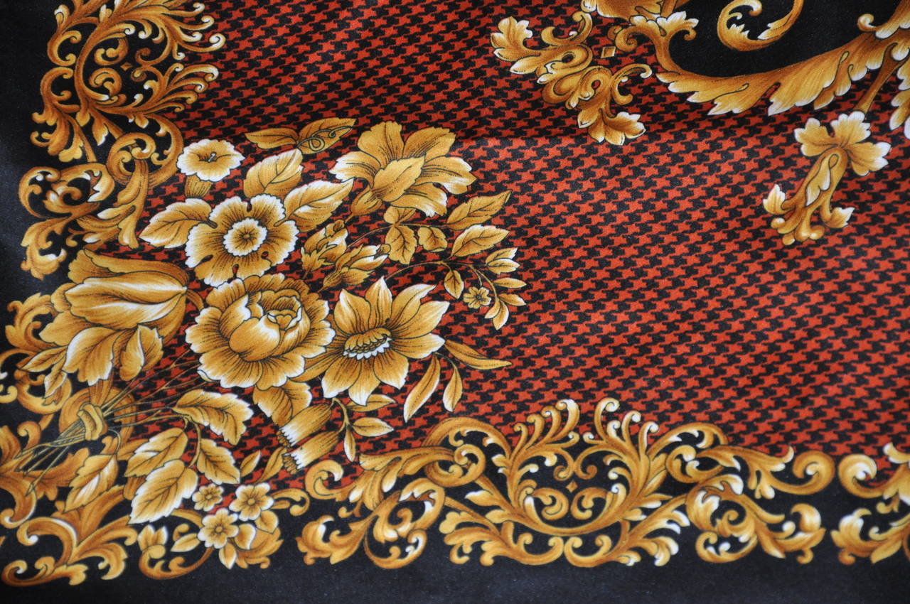 Pura Seta multi-color silk scarf measures 34