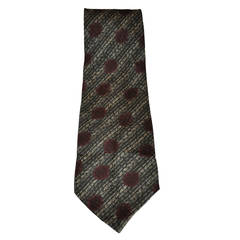 Giorgio Armani Men's Gray & Black Print Silk Tie