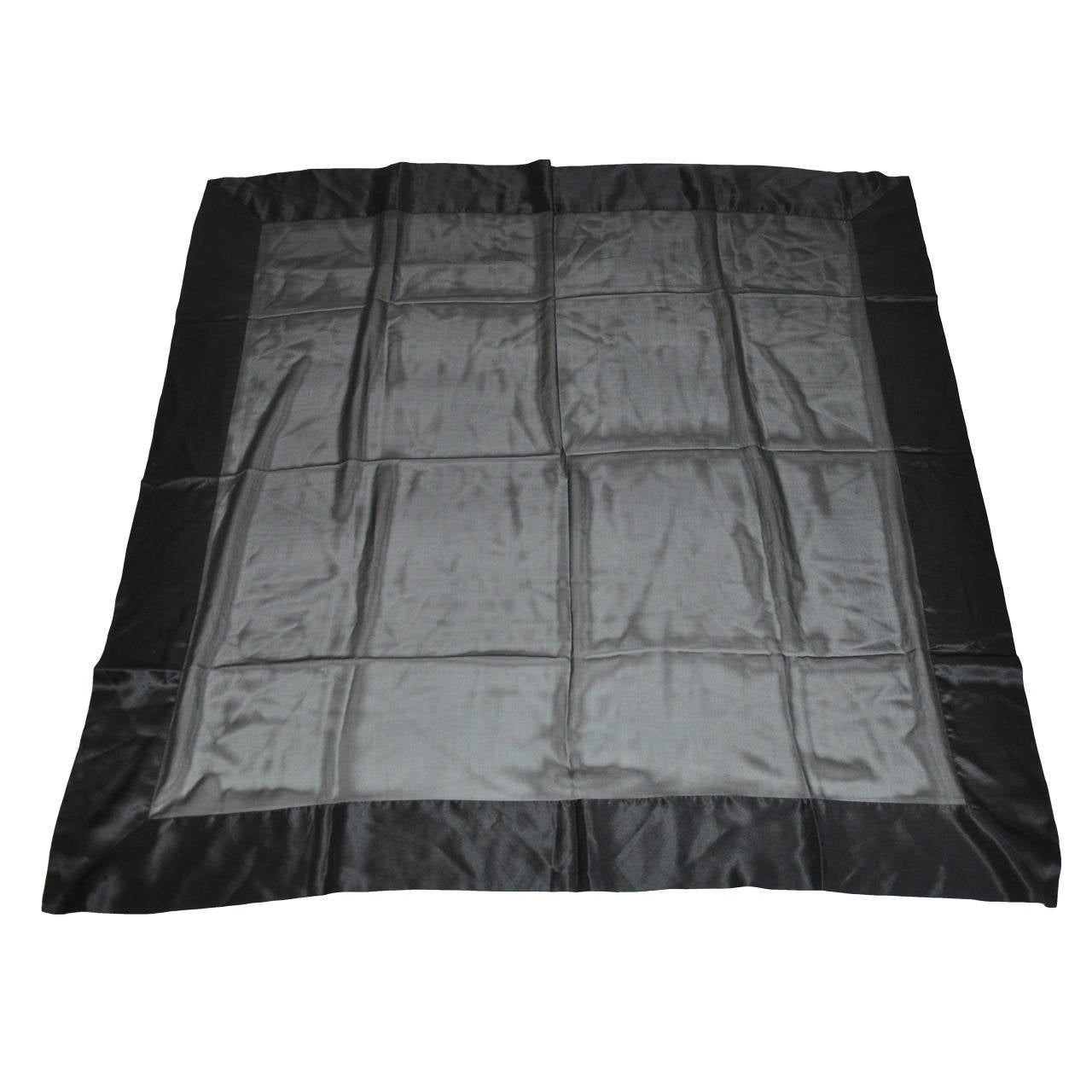 Bufanda de gasa de seda negra con crepe de chine de seda
