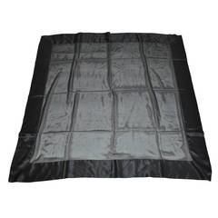 Bufanda de gasa de seda negra con crepe de chine de seda