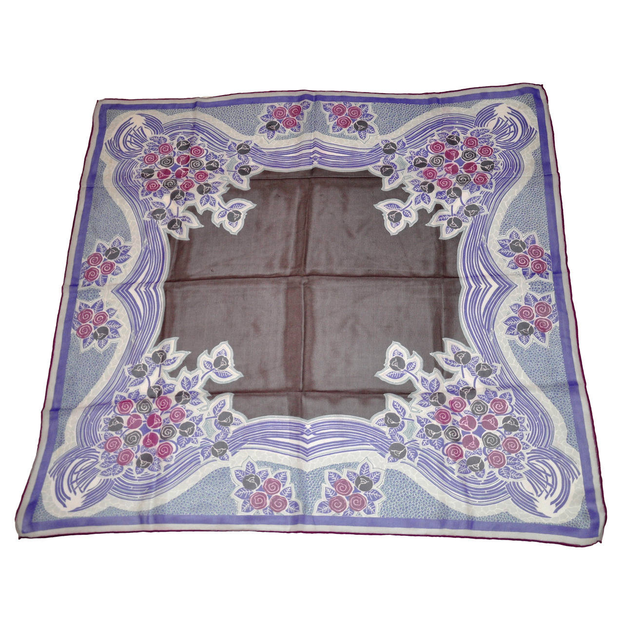 Pañuelo de gasa de seda con estampado floral