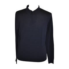 Ralph Lauren "Purple Label" Men's Dark Navy Merino Wool Pullover