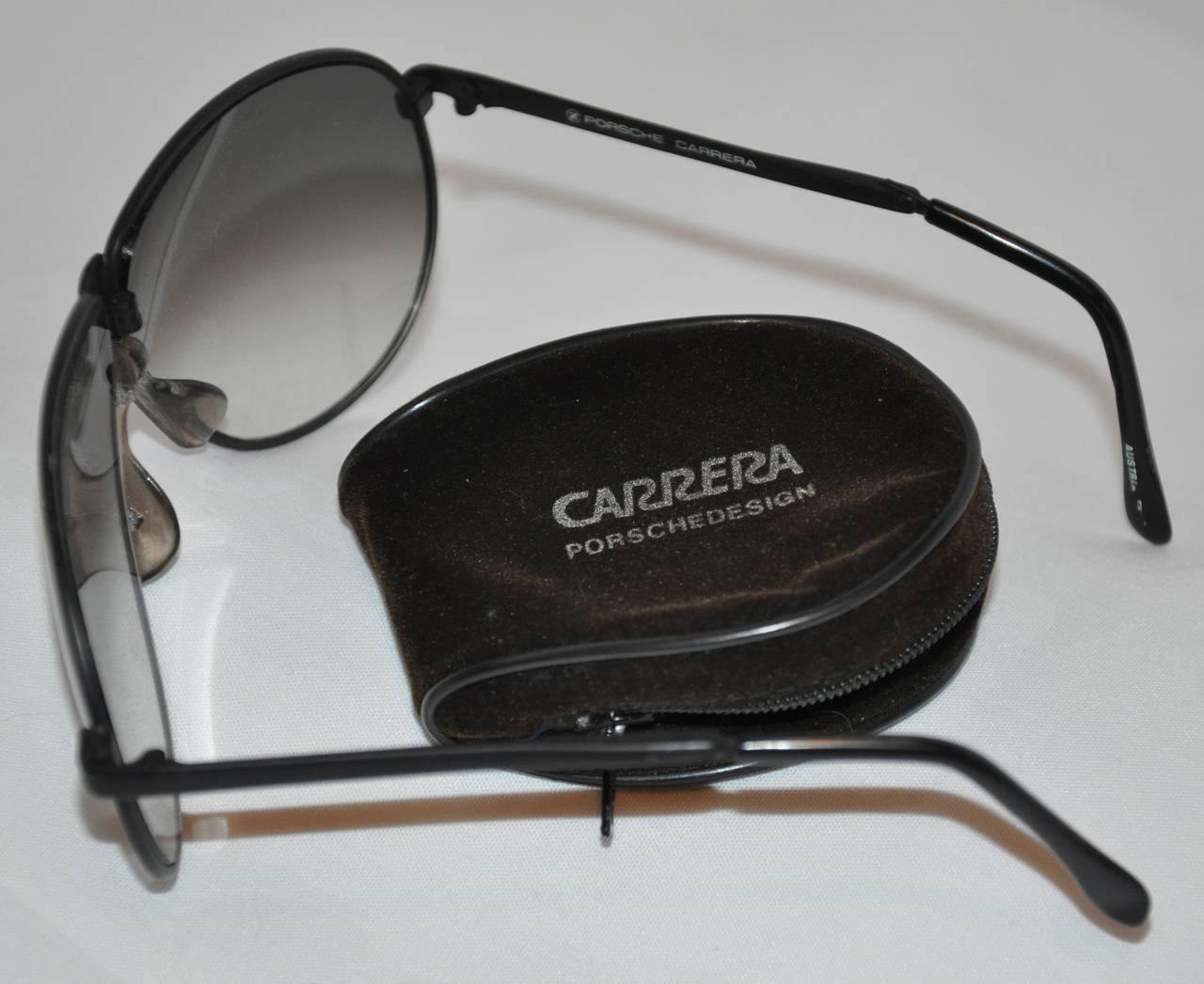 Porsche Carrera Black Hardware Folding Sunglasses at 1stDibs
