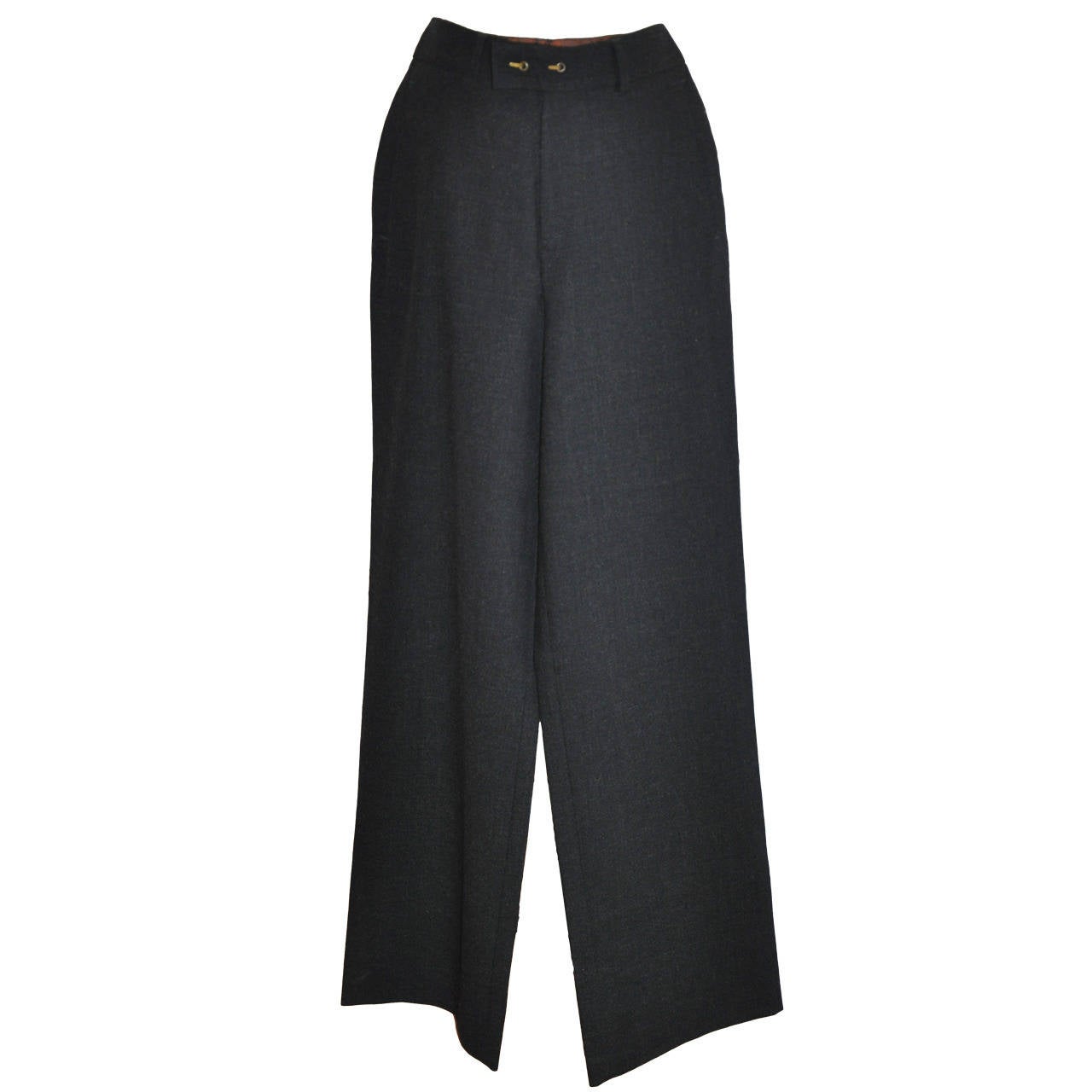 Jean Paul Gaultier "Classique" Charcoal/Black Slim Trouser For Sale